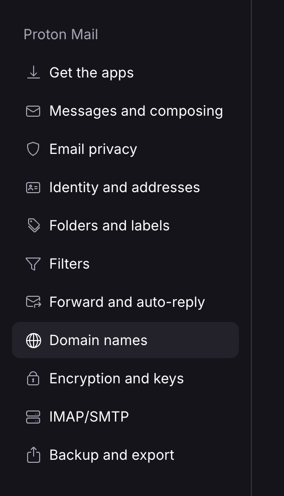 proton domain names